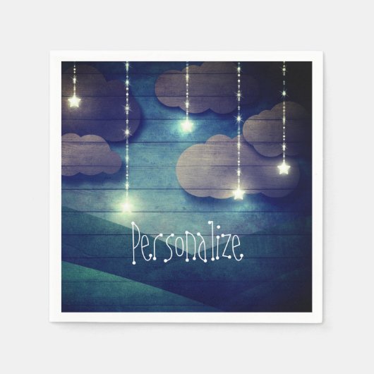 Nachtelijke droom van de sterrenhemel gloeiende ha servet (Voorkant)