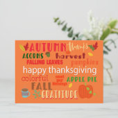 Nachtelijke en Thanksgiving Typografie Feestdagenkaart (Staand voorkant)