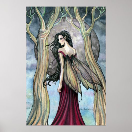 Nachtelijke fantasy Fairy Gothic Poster Print (Voorkant)