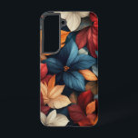 nachtelijke flora samsung galaxy hoesje<br><div class="desc">Een rijke zwarte achtergrond met verlichte bloemenuitbarstingen.</div>