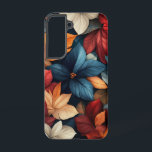 nachtelijke flora samsung galaxy hoesje<br><div class="desc">Een rijke zwarte achtergrond met verlichte bloemenuitbarstingen.</div>