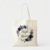 Nachtelijke Floral Wreath Maid of Honor Tote Bag (Voorkant)