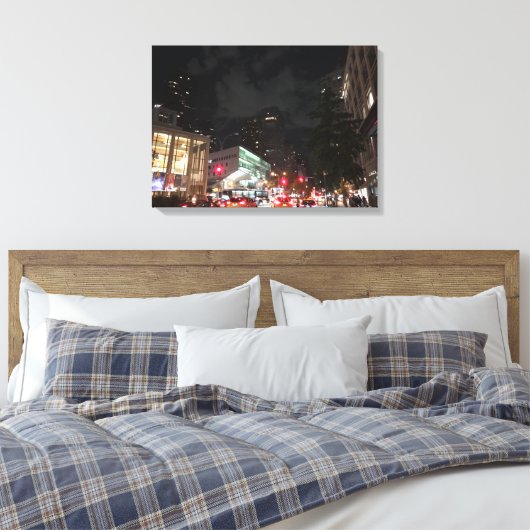 Nachtelijke fotografie van Lincoln Center NYC New Canvas Afdruk (Insitu (Slaapkamer))