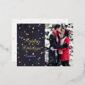 nachtelijke gouden sterren prettige feestdagen fot (Voorkant / Achterkant)