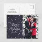 nachtelijke gouden sterren prettige feestdagen fot briefkaart (Voorkant / Achterkant)