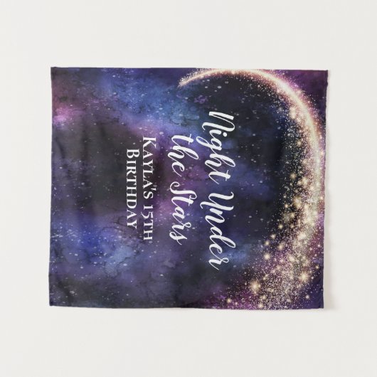 Nachtelijke hemel achtergronddecoratie wandkleed (Voorkant (horizontaal))