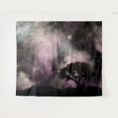 Nachtelijke hemel Boslandschap Silhouet van bomen  Wandkleed (Voorkant (horizontaal))