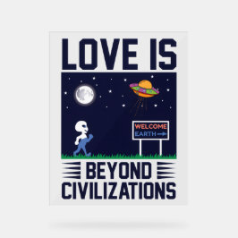 Nachtelijke hemel en ruimte met buitenaardse wezen acryl bord