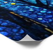 Nachtelijke hemel en volle maan poster (Hoek)