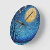 Nachtelijke hemel en volle maan ronde klok (Hoek)
