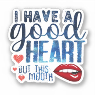Nachtelijke hemel - ik heb een goed hart, maar dez sticker