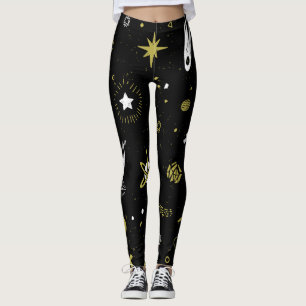 Nachtelijke hemel: kosmisch naadloos patroon. leggings