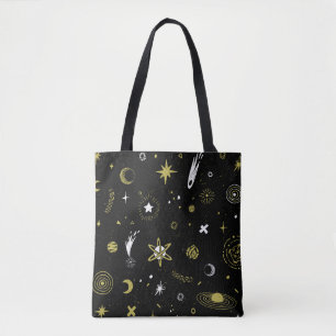 Nachtelijke hemel: kosmisch naadloos patroon. tote bag