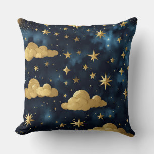 NACHTELIJKE HEMEL MET BLAUWE EN GOUDEN WOLKEN EN S KUSSEN