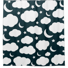 Nachtelijke hemel met maan en sterren