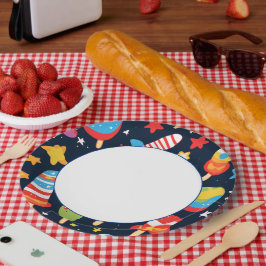 Nachtelijke hemel met sterren en ijsjes Design Papieren Bordje