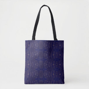 Nachtelijke hemel met sterren geometrisch ontwerp tote bag