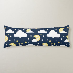 Nachtelijke hemel met sterren, maan en wolken lichaamskussen