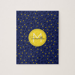Nachtelijke Hemel Mooie Sterren op Marineblauw Pat Legpuzzel
