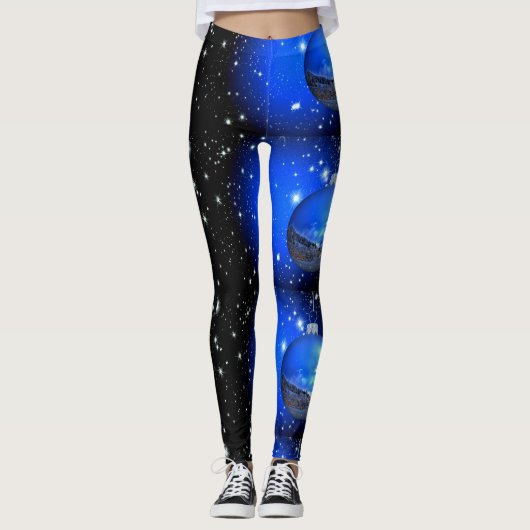 nachtelijke hemel Thunder_Cove vakantie zwart-blau Leggings (Voorkant)