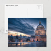 Nachtelijke herfsten over St. Paul's Cathedral in Briefkaart (Voorkant / Achterkant)