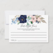 Nachtelijke ideeën voor marine- en Blush-datumkaar Kaart (Voorkant)