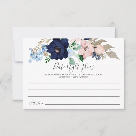 Nachtelijke ideeën voor marine- en Blush-datumkaar Kaart (Voorkant)