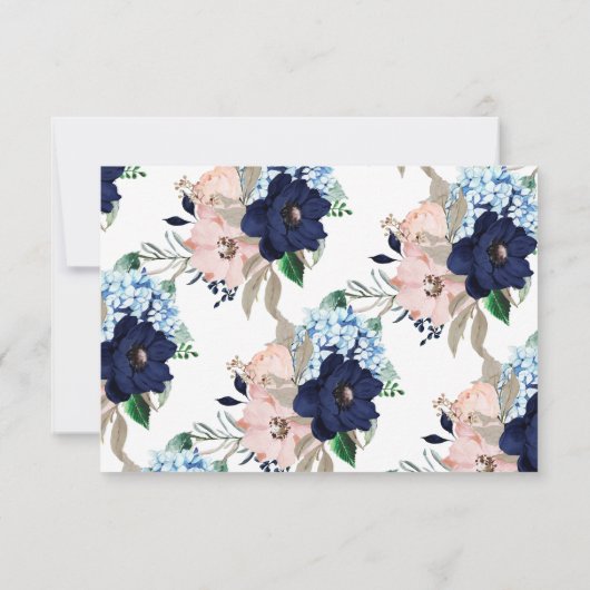 Nachtelijke ideeën voor marine- en Blush-datumkaar Kaart (Achterkant)