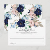 Nachtelijke ideeën voor marine- en Blush-datumkaar Kaart (Voorkant / Achterkant)