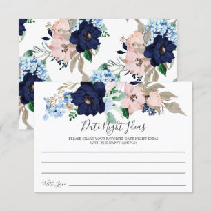 Nachtelijke ideeën voor marine- en Blush-datumkaar Kaart