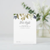 Nachtelijke Kaarten voor Greenery Date Night Idea (Staand voorkant)