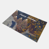 Nachtelijke kleurrijke kerst deurmat (Schuin)