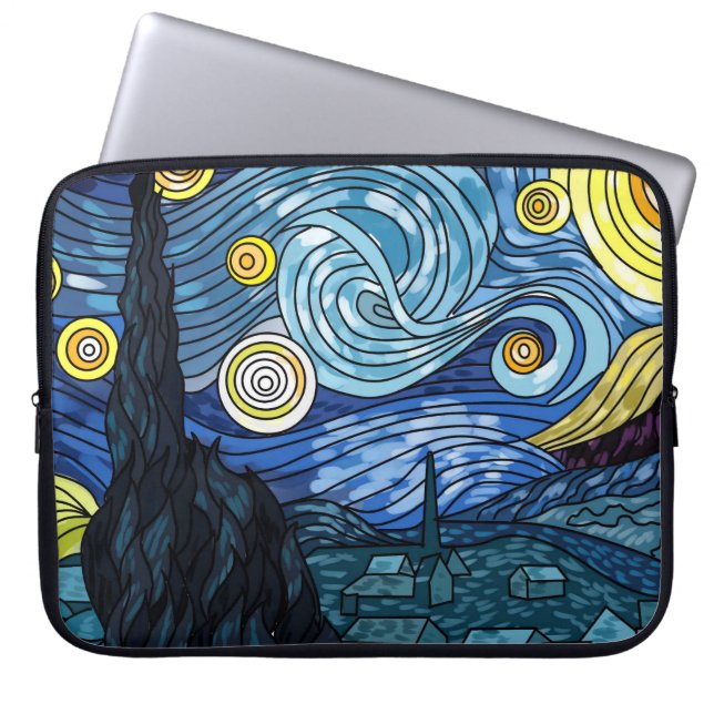nachtelijke laptophoes laptop sleeve (Voorkant)
