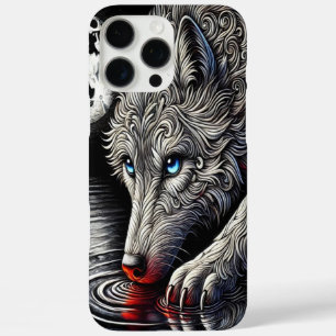 Nachtelijke Majesteit: Witte Wolf iPhone 16 Pro Max Hoesje