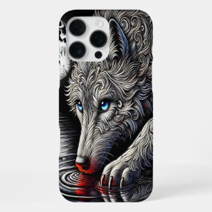 Nachtelijke Majesteit: Witte Wolf iPhone 16 Pro Max Hoesje