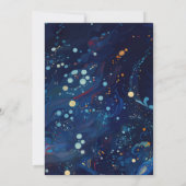 Nachtelijke marinemacht Blauwe Zwirls Wedding Arch Kaart (Achterkant)