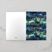 Nachtelijke Natuur Flora Moederdag Folie Wenskaart (Buiten Laag)