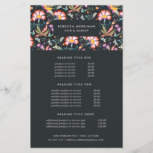 Nachtelijke Oasis-prijzen en -services Flyer (Voorkant)