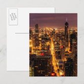 Nachtelijke omgeving van Chicago Briefkaart (Voorkant / Achterkant)