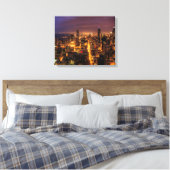 Nachtelijke omgeving van Chicago Canvas Afdruk (Insitu (Slaapkamer))