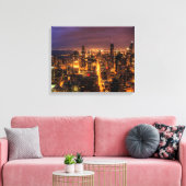 Nachtelijke omgeving van Chicago Canvas Afdruk (Insitu (Woonkamer))
