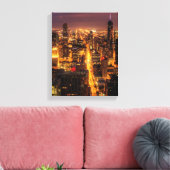 Nachtelijke omgeving van Chicago Canvas Afdruk (Insitu (Woonkamer))
