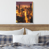 Nachtelijke omgeving van Chicago Canvas Afdruk (Insitu (Slaapkamer))
