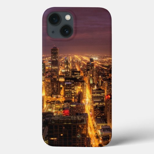 Nachtelijke omgeving van Chicago Case-Mate iPhone Case (Achterkant)