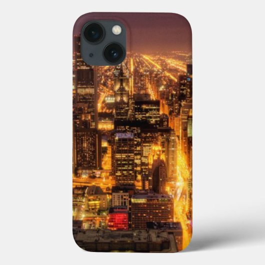 Nachtelijke omgeving van Chicago Case-Mate iPhone Case (Achterkant)