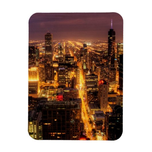Nachtelijke omgeving van Chicago Magneet (Verticaal)