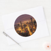 Nachtelijke omgeving van Chicago Ronde Sticker (Envelop)