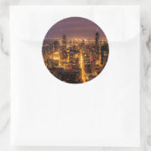 Nachtelijke omgeving van Chicago Ronde Sticker (Tas)