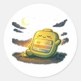 Nachtelijke Oplaadbeurt Ronde Sticker