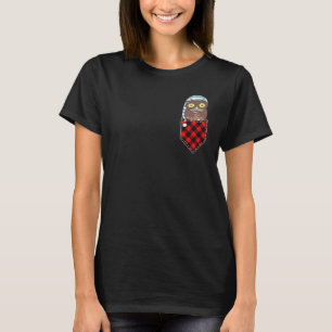 Nachtelijke ovale in Pocket Cute Retro Red Pset Co T-shirt
